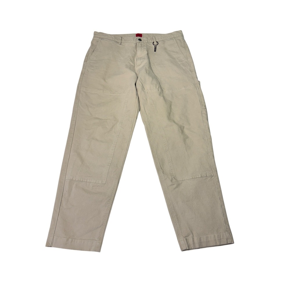 HUGO Hugo Boss Mens Double Knee Carpenter Pants Beige‎ Tan Canvas 36X28